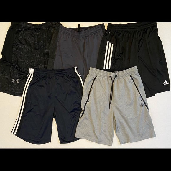 Men’s Athletic Shorts, Pack of 5, Assorted Brands, All Excellent Condition - Picture 1 of 3